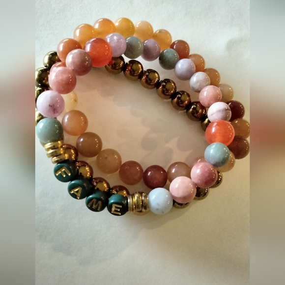 Natural Stone Handmade Beaded Bracelet. - Picture 3 of 5